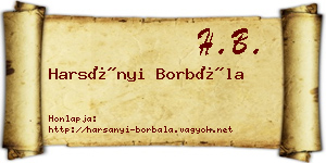 Harsányi Borbála névjegykártya